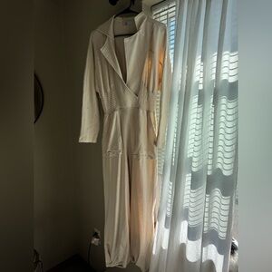 Free People Cream Jumpsuit